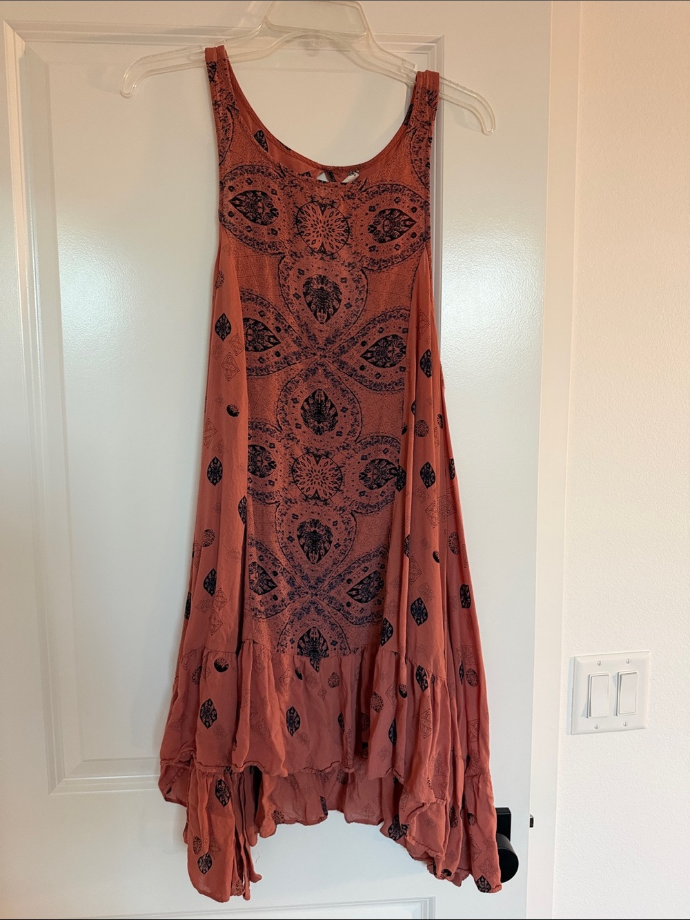 Free People Rust Paisley High-Low Tunic